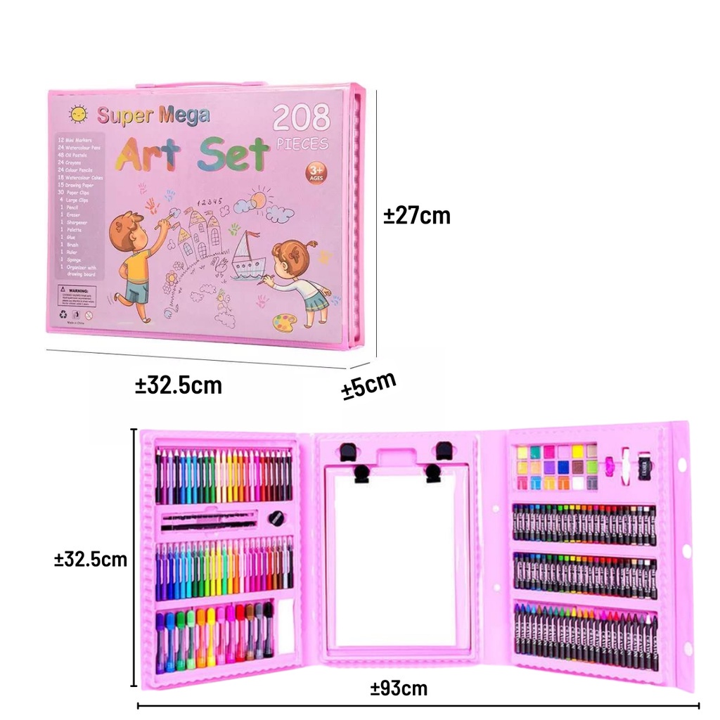 

Crayon Set 208Pcs / Alat Menggambar Mewarnai Dan Melukis Lengkap Isi 208 Pcs Untuk Anak-Anak / Kit