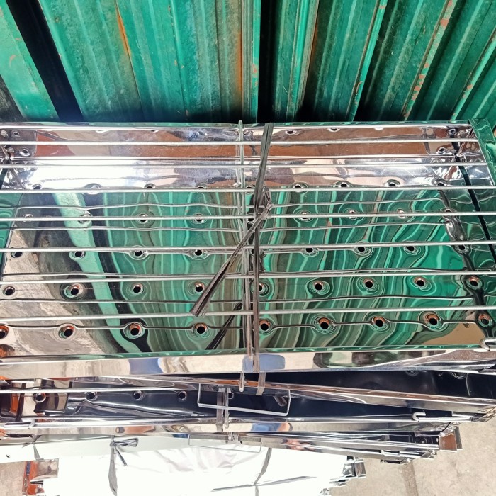 TERLARIS panggangan arang stainless berdiri JUMBO ( sate, ayam, ikan, sosis) /GRILL PEN/BAKARAN