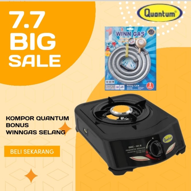 [Ori] Quantum Kompor 1 Tungku  Selang Regulator Limited