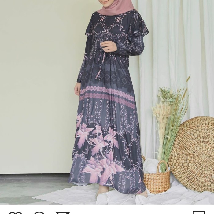 [Original] Gamis/Dress Charlote Black Sz Xl By My Lady Terbaru