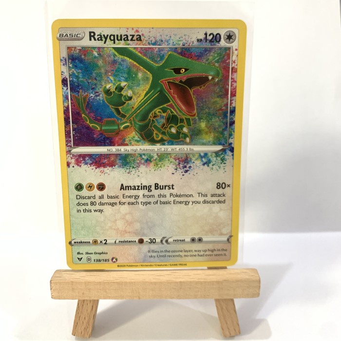 ✅New Pokemon Vivid Voltage - Rayquaza Amazing Rare. Pack Fresh Berkualitas