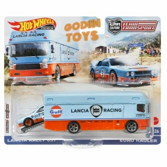 ✅New Hot Wheels Lancia Rally Racing Dart Euro Hauler - Team Transport Limited