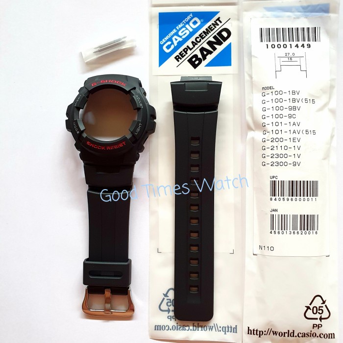 ✅Ori Paket Strap Bezel G-Shock G-100-1Bv / G-100 G-101 Casio Original Terbaru