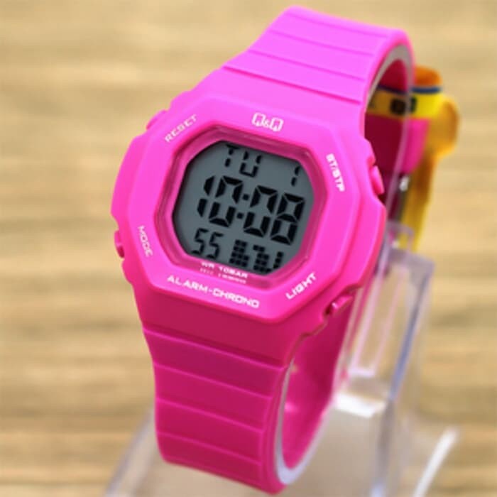 ✅Ori Jam Tangan Wanita QQ Original Strap Karet Pink M137J006Y Terbaru