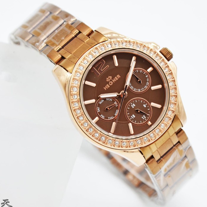 ✅Ori Hegner Original 1645 Jam Tangan Wanita - Brown Diskon