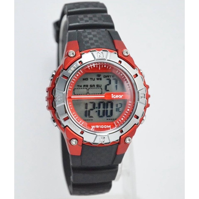 ✅Ori Jam Tangan Wanita Igear Original Rubber Black Red Garansi 1Th Limited