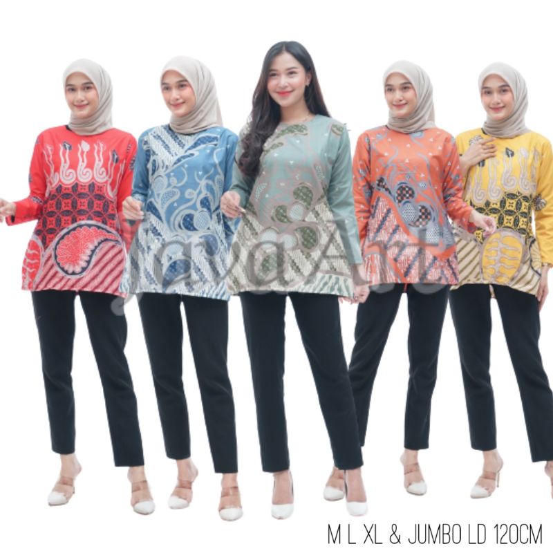 BLOUSE BATIK ATASAN KERJA WANITA BAJU GURU BAJU SERAGAM KANTOR 311