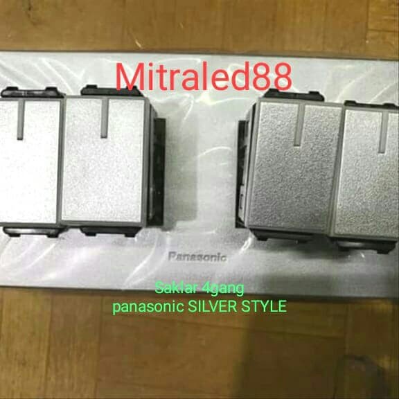 Saklar Lampu Panasonic Silver Syle 4Gang/isi 4 Sakelar inw MWS