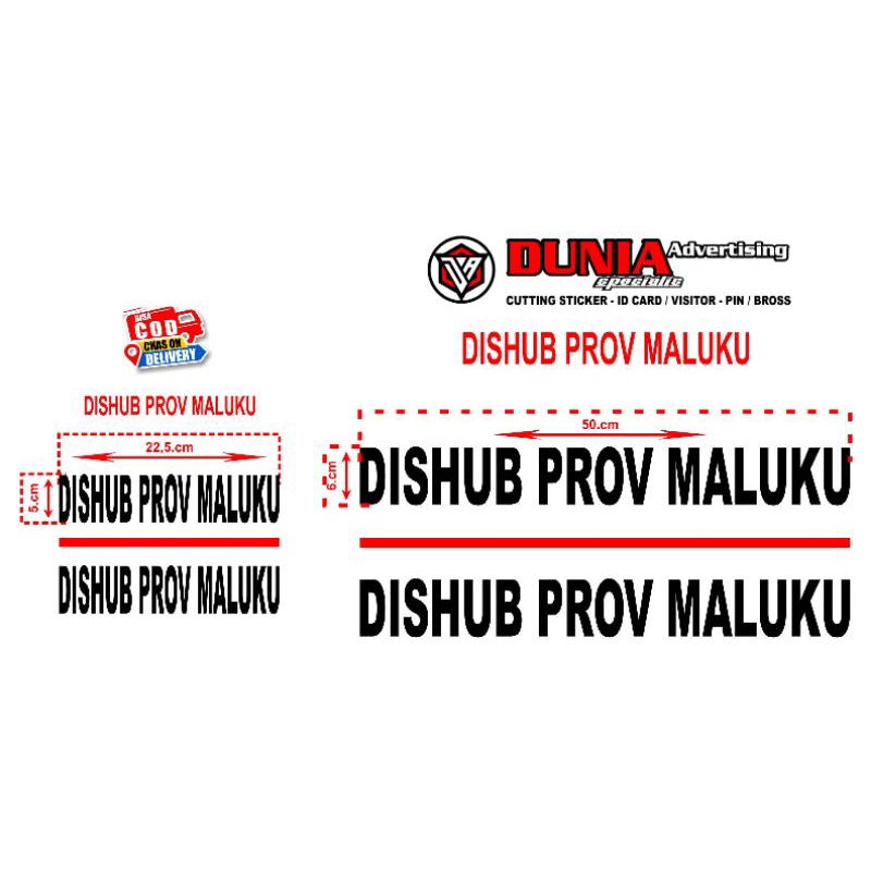 

STICKEE DISHUB PROVINSI MALUKU / STICKER WATER BARRIER / STICKER TRAFFIC CONE