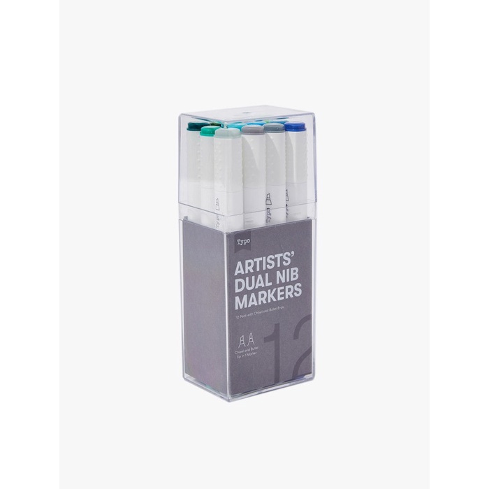 

Gaya Typo - Artists Dual Nib Marker 12Pk - Cool Tones