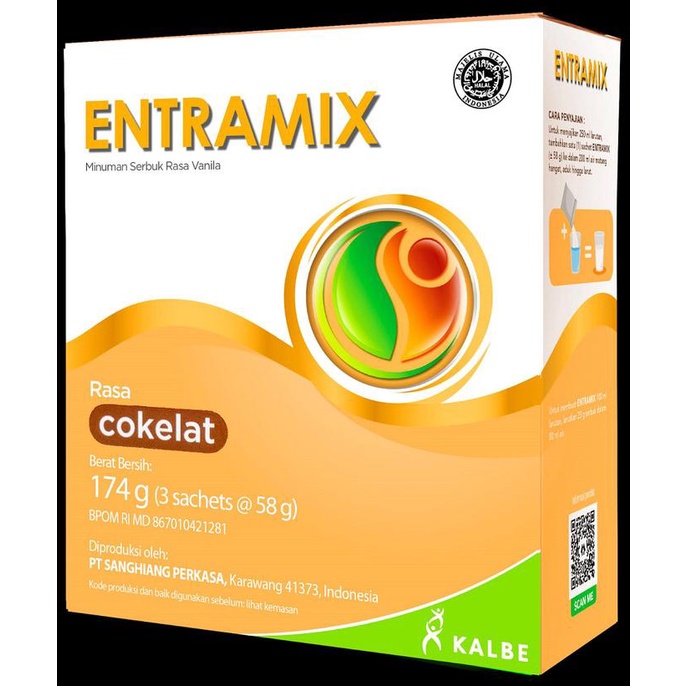 

ENTRAMIX 185 gr-Vanilla Dan Coklat - Susu Tinggi Protein - Susu Lansia