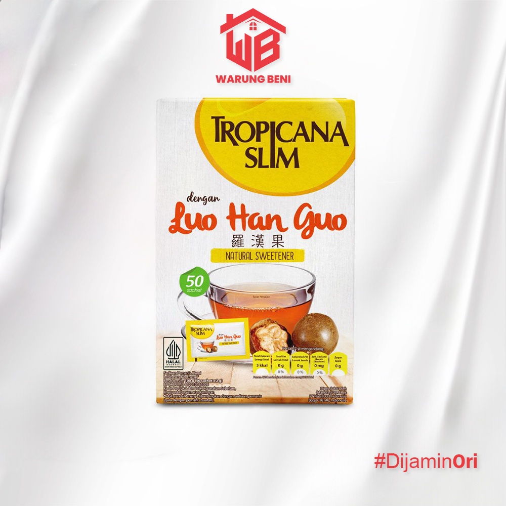 

Tropicana Slim Pengganti Gula Sweetener Luo Han Guo (50 Sachet)