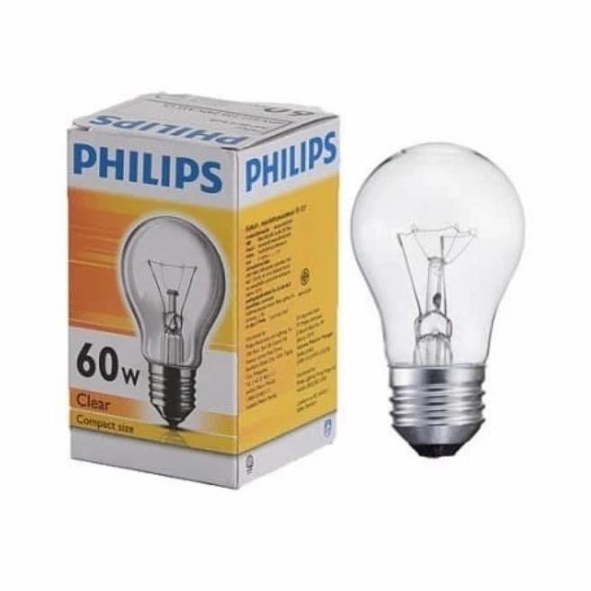 Bohlam Lampu Philips Clear/Pijar 60/75Watt E27 Kode 255