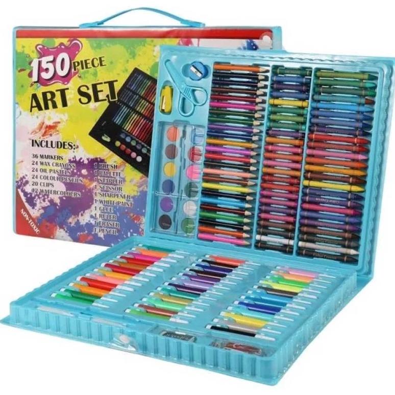 

COD CRAYON ART SET 150 PCS PENSIL WARNA ALAT TULIS SET (FREE BUBBLE) MURAH