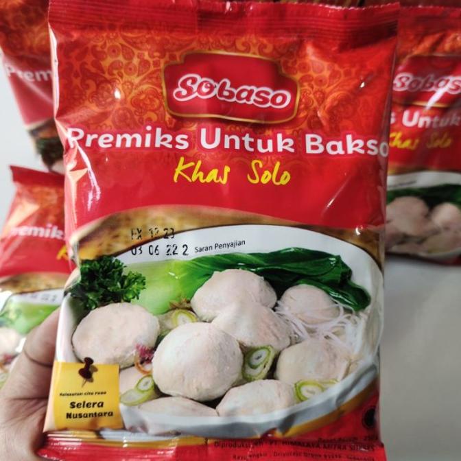 

Sobaso Tepung Bakso Adonan Khas Solo 250g (1 Dus) Ready Stok zp 1136