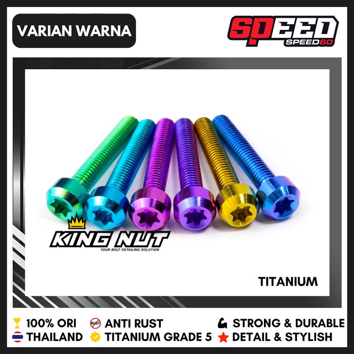 Terlaris Titanium Baut Selahan Rx King Baut Probolt Grade 5 King Nut
