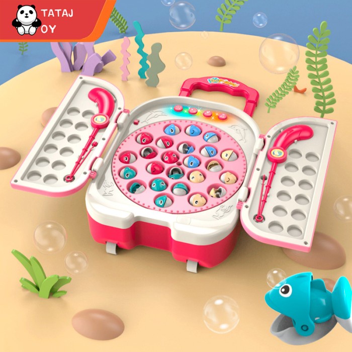Mainan Pancing Ikan Magnet Fishing Game Elektrik+Musik+desain koper