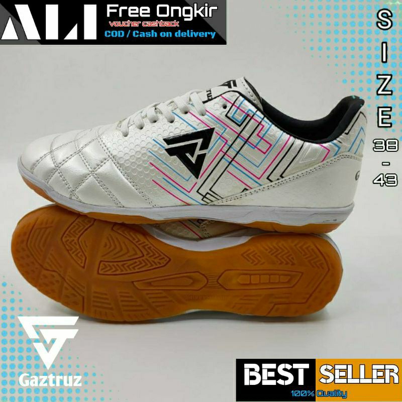 [EXCLUSIVE] BEST QUALITY GAZTRUZ Sepatu futsal Gaztruz Sonic White terbaru Sepatu futsal awet anti