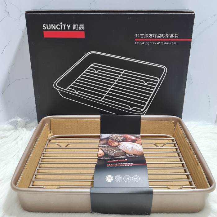

✅Termurah Suncity 11Inch Baking Tray With Rack Set / Bake Pan Rack Bisa Sameday