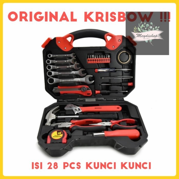 ✅Original Krisbow - Tool Kit Set 28 Pcs / Hand Tools - Original Krisbow Bisa Sameday