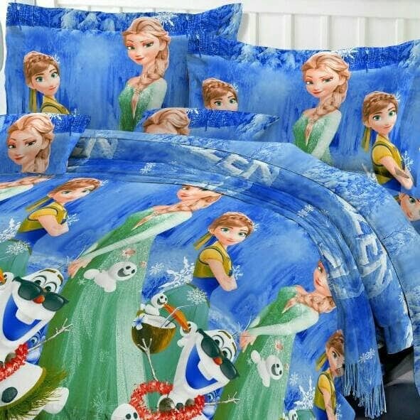 [New] Sprei/SepraiBedcover Katun Jepang Motif Kartun Frozen Uk.160X200 Terbaru