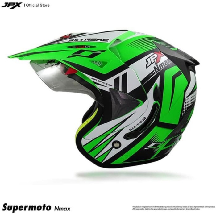 ✨New Helm Semi Cross Jpx Nmax Hijau Berkualitas