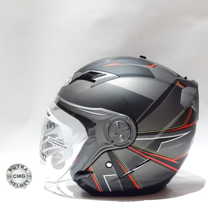 ✨New Helm Nhk Gladiator Hawk Black Doff Orange Bisa Gojek