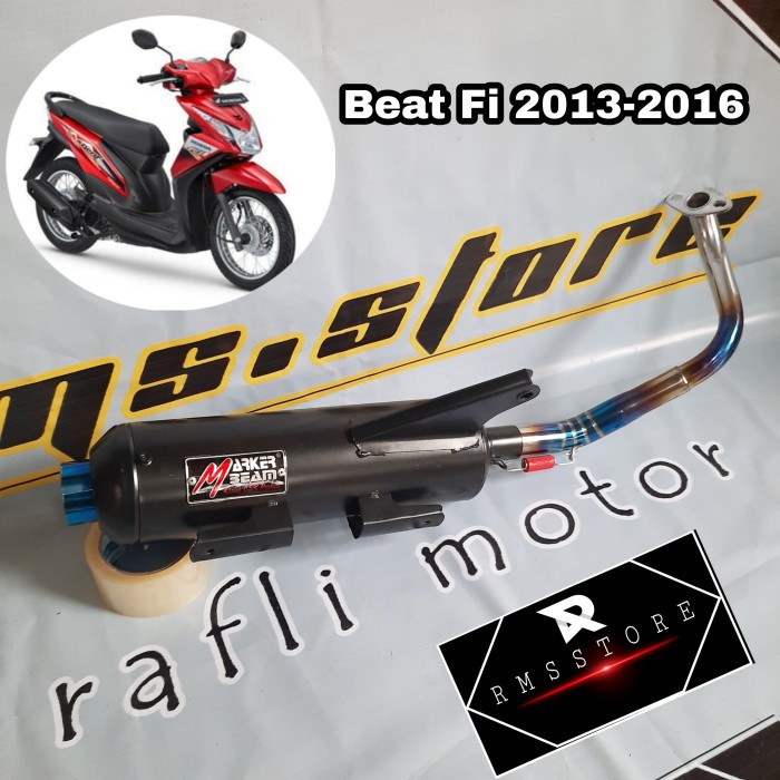 ✨New Ori Knalpot Bobokan Racing Beat Fi 2014-2016 Stainless / Tsukigi Pelangi Limited