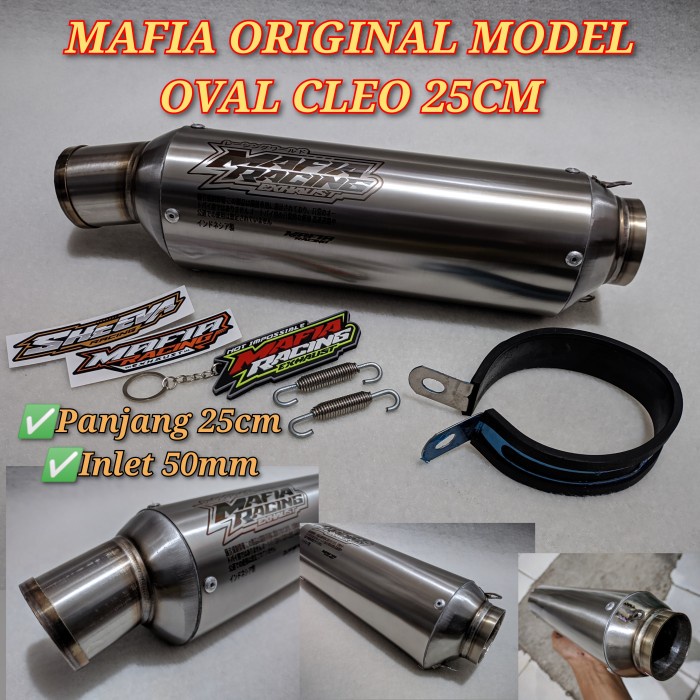 ✨New Ori Silincer Knalpot Mafia Original Model Oval Bahan Stenlis Tebal 50Mm Limited