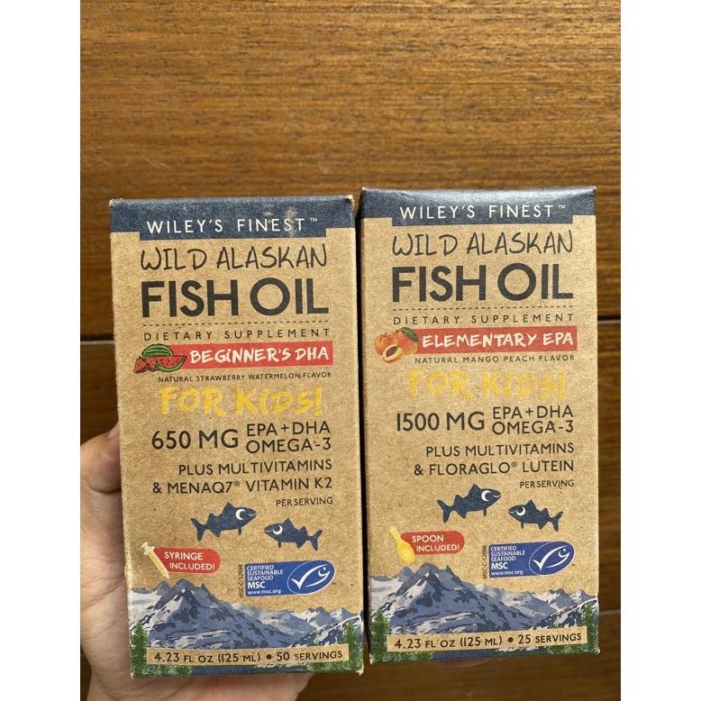 WILEYS FINEST WILD ALASKAN FISH OIL FOR KIDS BEGINNERS DHA & ELEMENTARY EPA MANGO PEACH (125 ML)