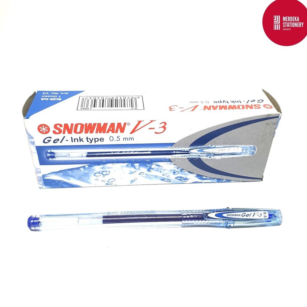 

TERLARIS (ISI 12)Pulpen/Bolpen/Ballpoint/Ballpen Gel Snowman V3/V-3 (HITAM/BIRU/MERAH) 0.5mm PROMO TERMURAH