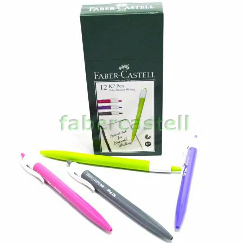 

MURAH FABER CASTELL K7 PUSH PEN BOLLPEN TINTA HITAM MIX BARREL 1Pack / 12Pcs PROMO SPECIAL