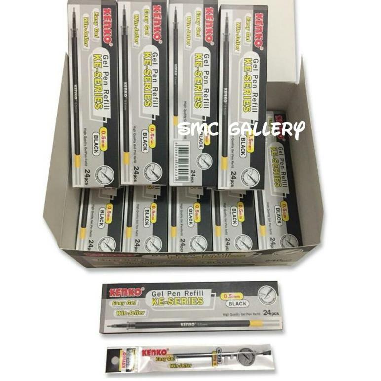 

Terlaris REFILL KENKO (24 pcs) HITAM / ISI ULANG KENKO 1BOX / Isi Tinta Pulpen 0.5mm / Easy Gel Hitam Murah