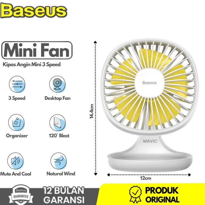 MINI FAN PORTABLE BASEUS PUDDING SHAPED KIPAS ANGIN MINI MEJA USB