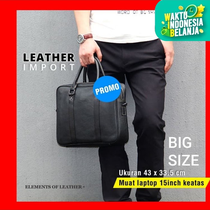 ✨Ready Tas Laptop Kerja Kantor Pria Kulit 15 Inch 15.6 Inch Terbaru
