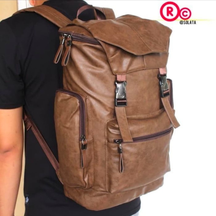 ✨Original Tas Ransel Backpack Kulit Pria / Tas Punggung Pria Kulit / Tas Ransel Bisa Gojek