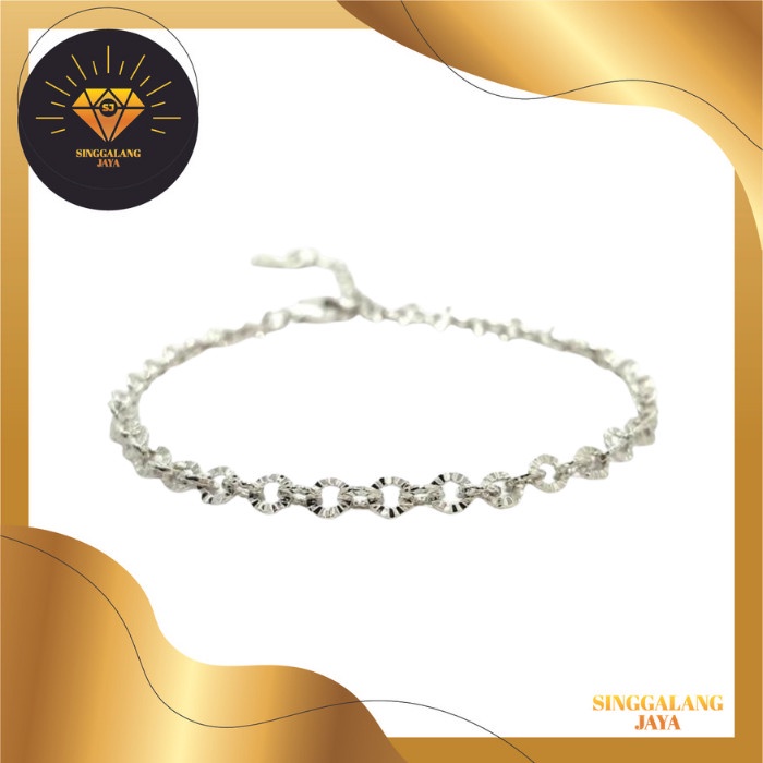 ✨Sale Gelang Emas Putih 750 Gelang Rantai Nory Emas Asli 18K Terbaru