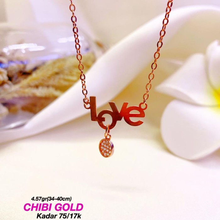 ✨Sale Set Kalung Dan Liontin Emas Love 75457 #Chibigold Terbatas