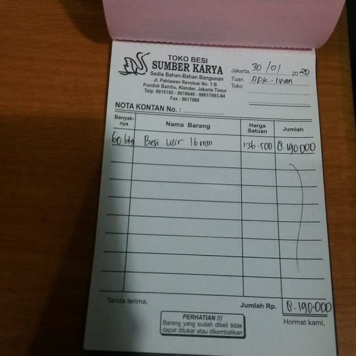 

✨Sale Nota Bpk. Ivan 30 Januari 2020 Bisa Sameday