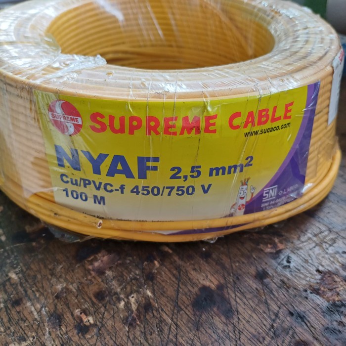 ✨Ori Kabel Nyaf 1X25Mm Kabel Nyaf 25Mm Warna Kuning Supreme Terbatas