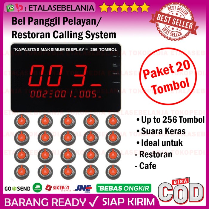 Promo Bel Meja Restoran 1 Display Dan 20 Call Button - Meeyi Y-G10-C X Y-V1