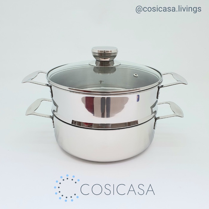 ✨Ori Panci Kukusan Mychoice By Bima 24X8Cm Triply Tutup Kaca Induction Diskon