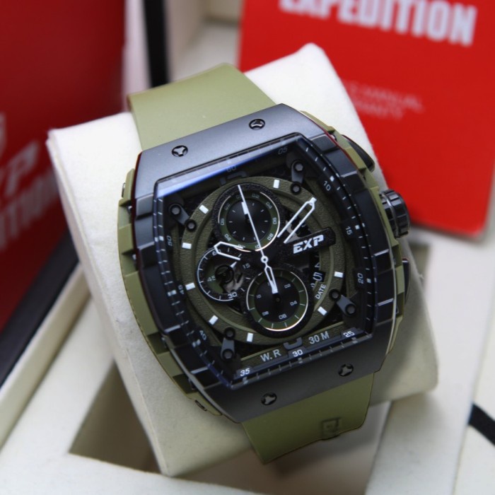 ✅Sale Jam Tangan Pria Expedition E 6782 E6782 Black Green Army Terbaru