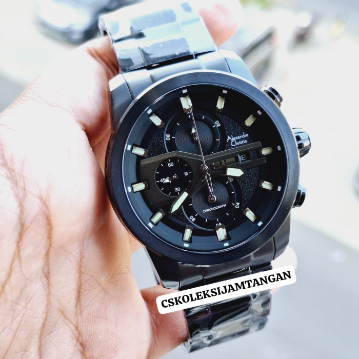 ✅Ori Jam Tangan Pria Alexandre Christie Ac 6559 Ac6559 Black Orange Origina Terbaru