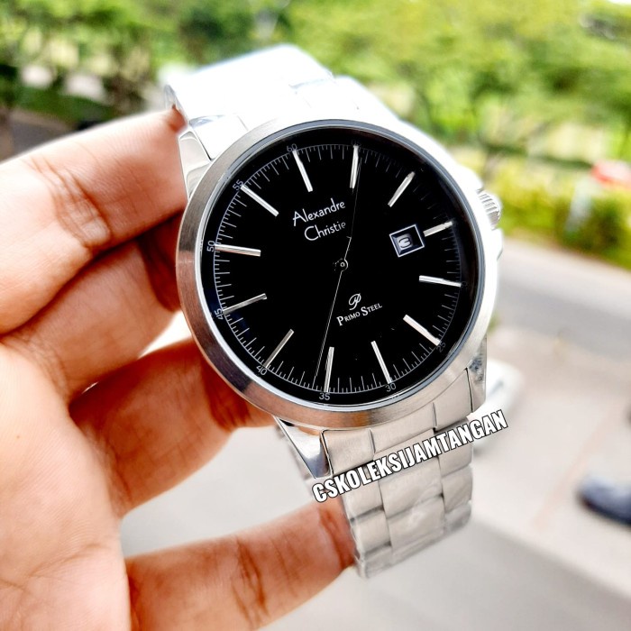 ✅Ori Jam Tangan Pria Alexandre Cristie Ac 1008 Ac1008 Silver Hitam Original Diskon