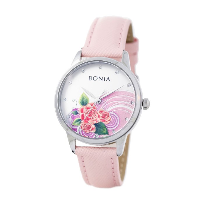 ✅Baru Bonia Bnb10507-2317 - Jam Tangan Wanita - Pink Kombinasi Silver Diskon
