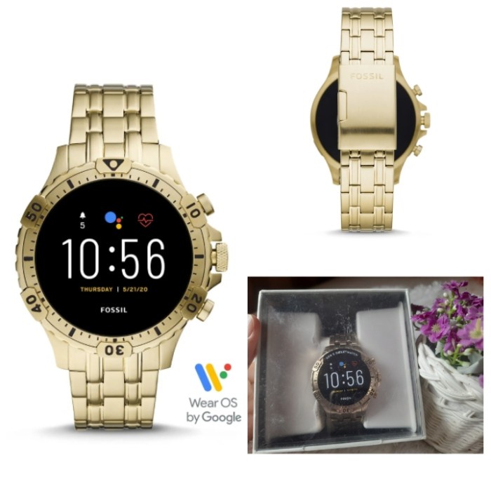 ✅New Smartwatch Gen 5 Ftw4039 Garrett Hr Gold Stainless Steel 46Mm Berkualitas