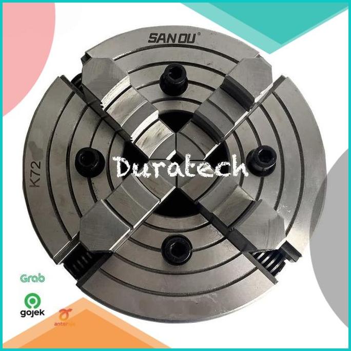 Claw bubut 4jaw 8inch/ Chuck bubut 4 kaki / Kepala mesin bubut San Ou