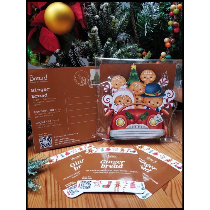 

HOT DEAL CHRISTMAS HAMPERS & CARD | ARTISAN PREMIUM TEA | GINGERBREAD | BREWD !!!!!!!