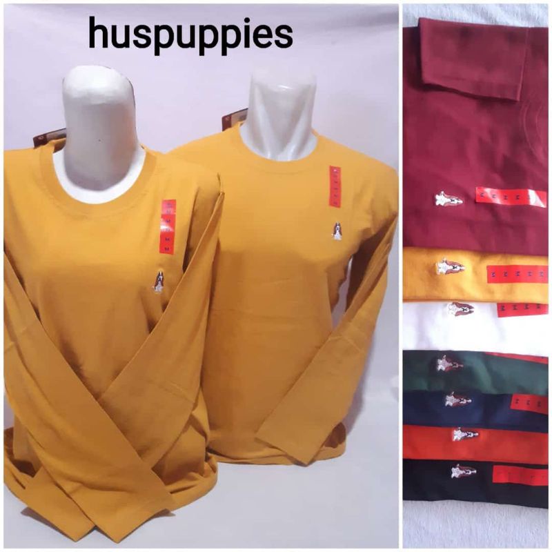 KAOS LENGAN PANJANG BORDIR HUSHPUPPIES UNISEX COWOK CEWEK